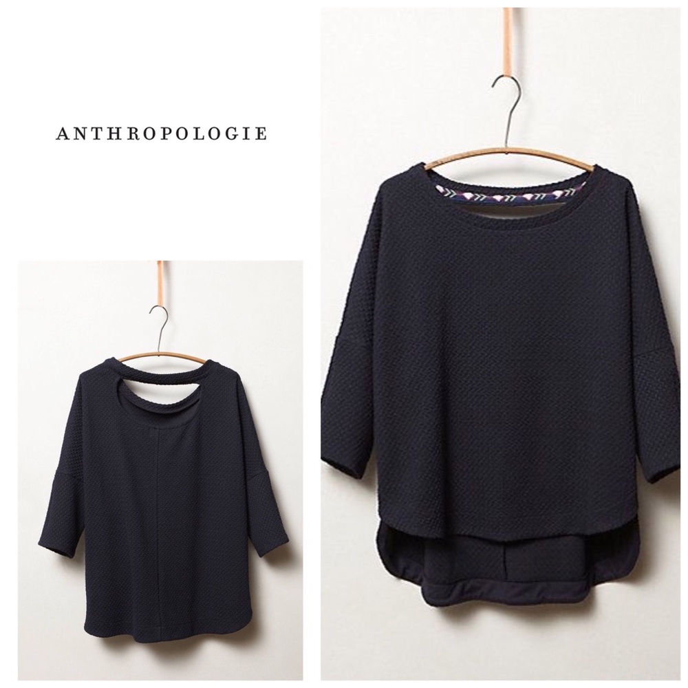 Anthropologie solid cutout top - deletta